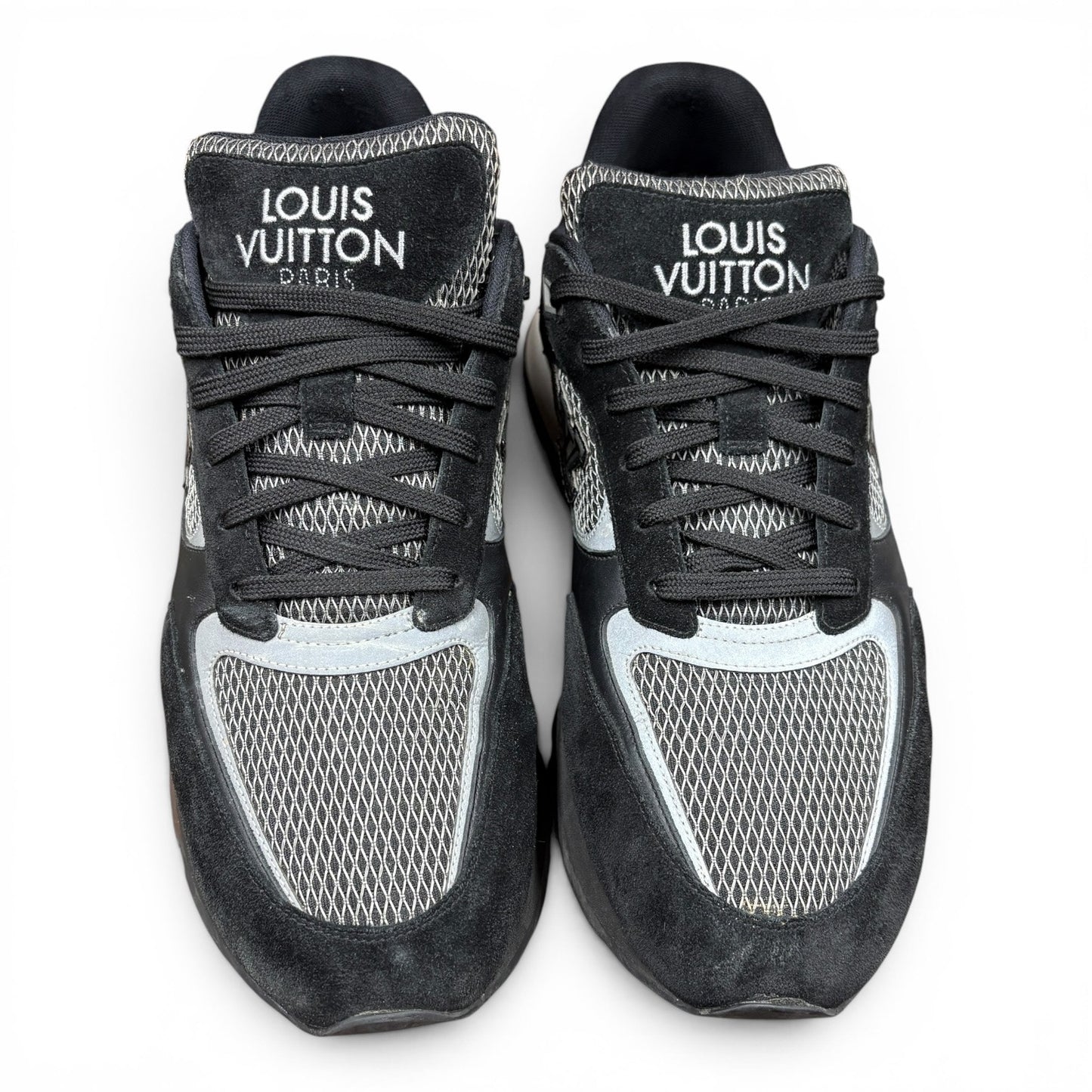 Louis Vuitton Runaway Black Suede, Mesh Trainer (Size 11.5 - 12)