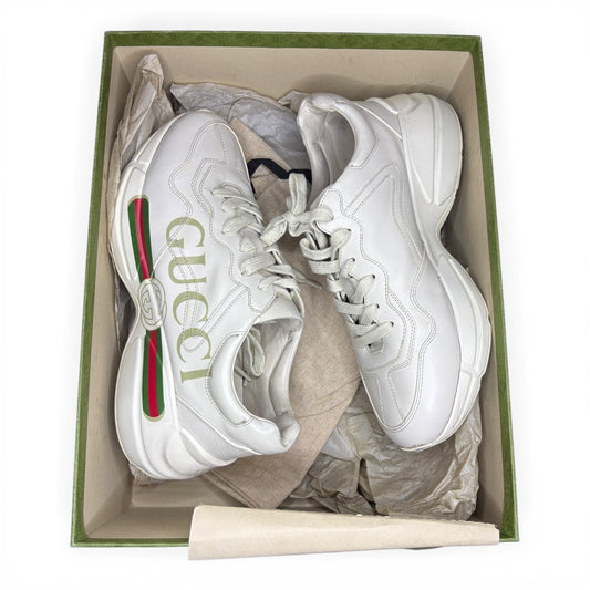 Gucci Rython White Logo Sneaker Sneakers | 8.5G
