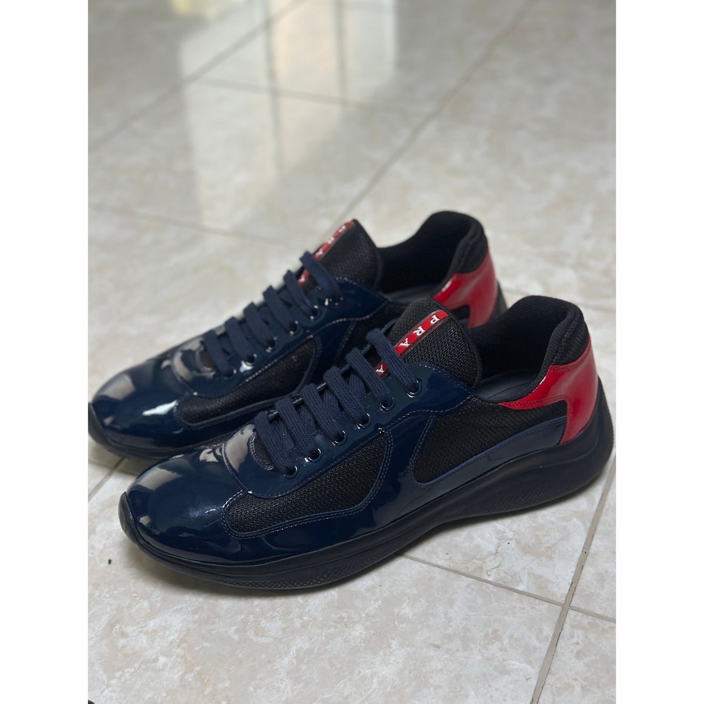 Prada America's Cup Sneakers Royal Blue Red | Size 10Uk