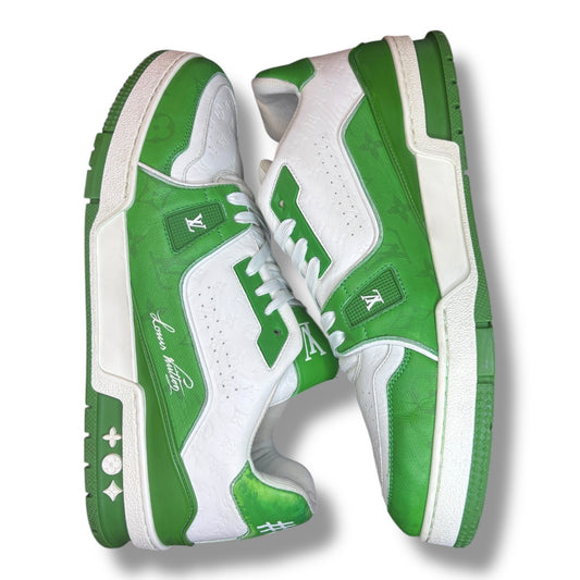 Louis Vuitton LV Trainer Green White Sneakers #54 | SZ 9.5LV