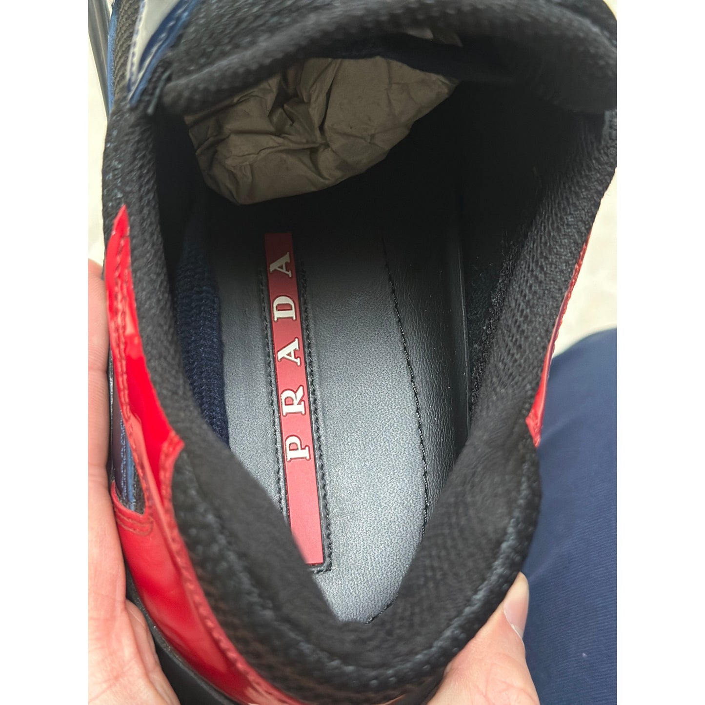 Prada America's Cup Sneakers Royal Blue Red | Size 10Uk