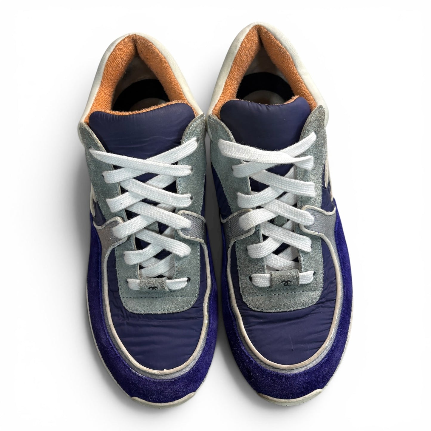 Chanel Interlocking CC Logo Suede Sneakers | Size 8 Men's