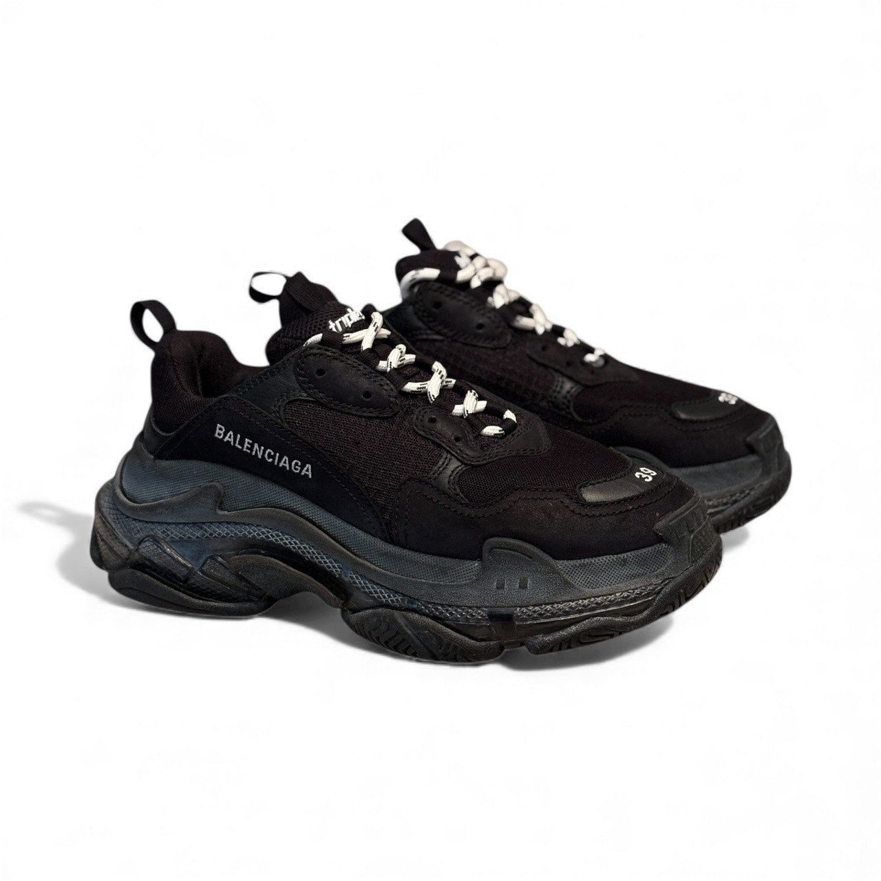 Balenciaga Triple S Black Sneakers | Size 39 / 6M / 9W