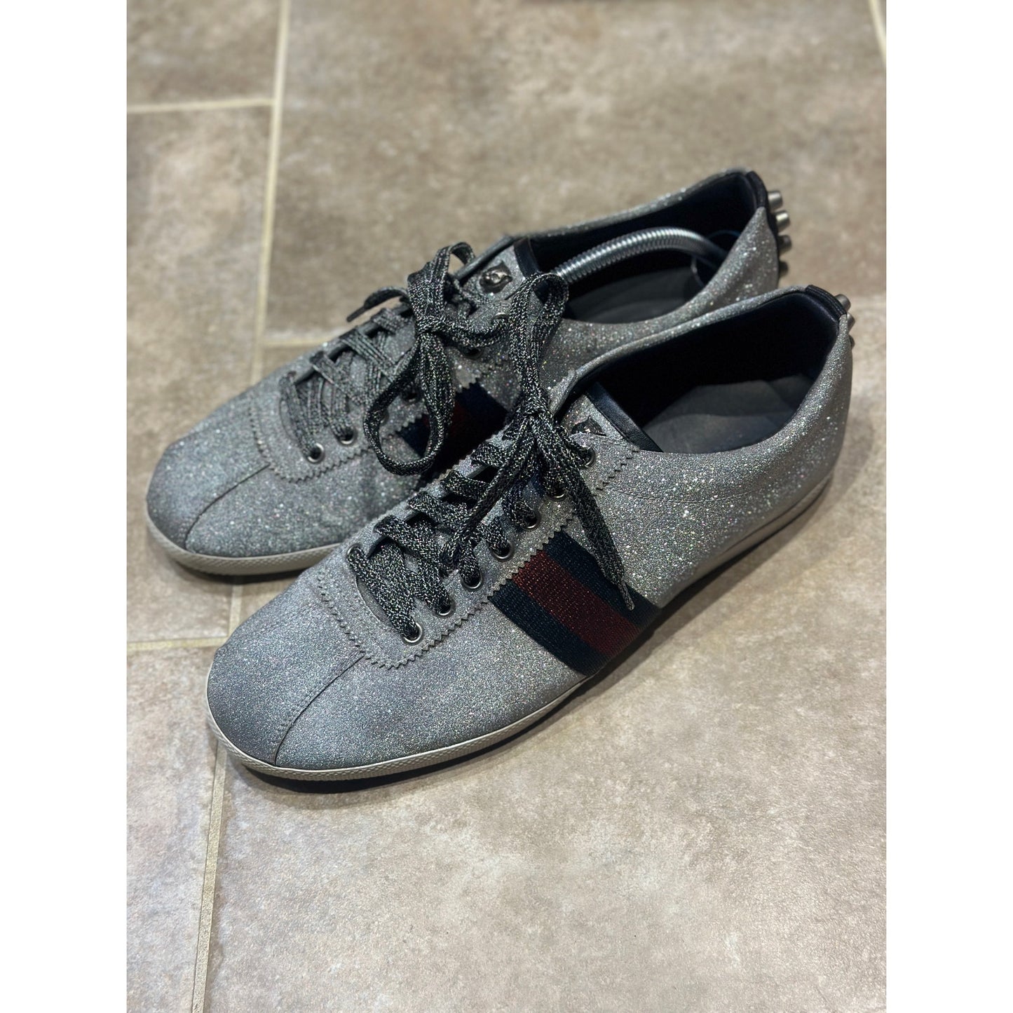 Gucci Glitter Ace Silver Mens Sneaker US11 EU44 GUCCI/UK10.5