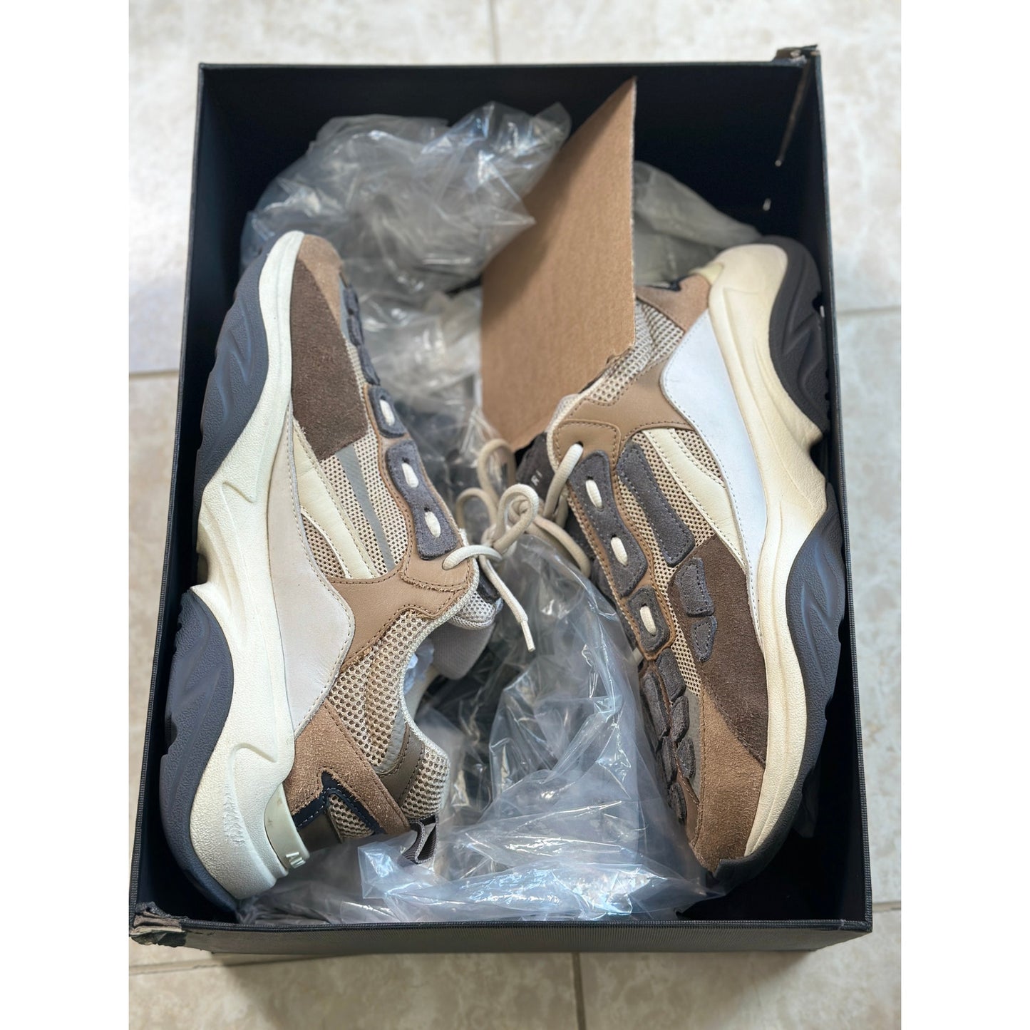 Size 10 - Amiri Bone Runner Brown/Black/Cream
