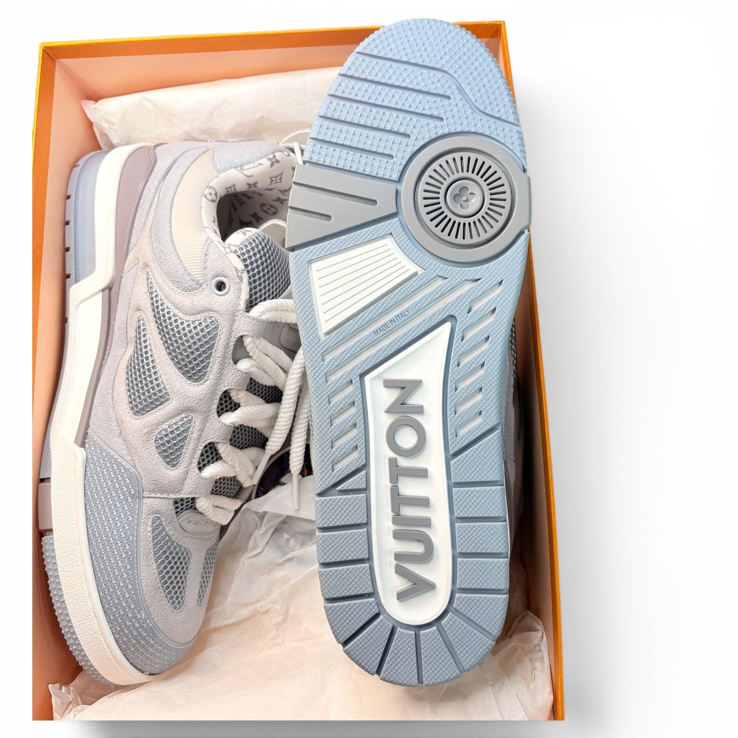 Louis Vuitton LV Skate Blue Grey Sneakers | Size 9LV