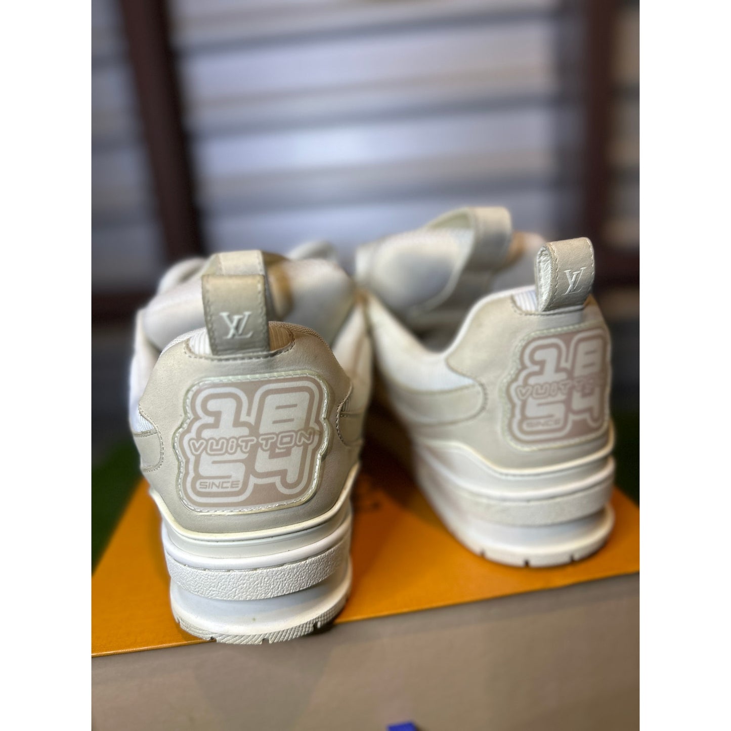 Louis Vuitton LV Skate Sneakers Beige White Leather Suede