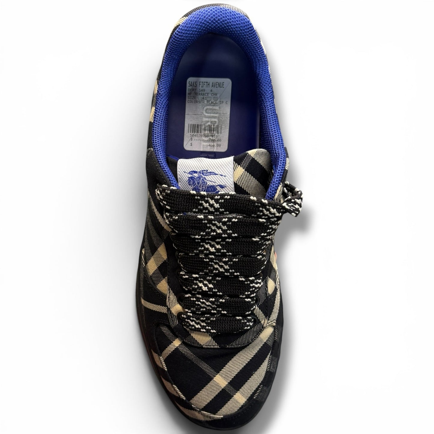 Burberry Check Terrace Sneakers Black Blue | Size 41(8US)