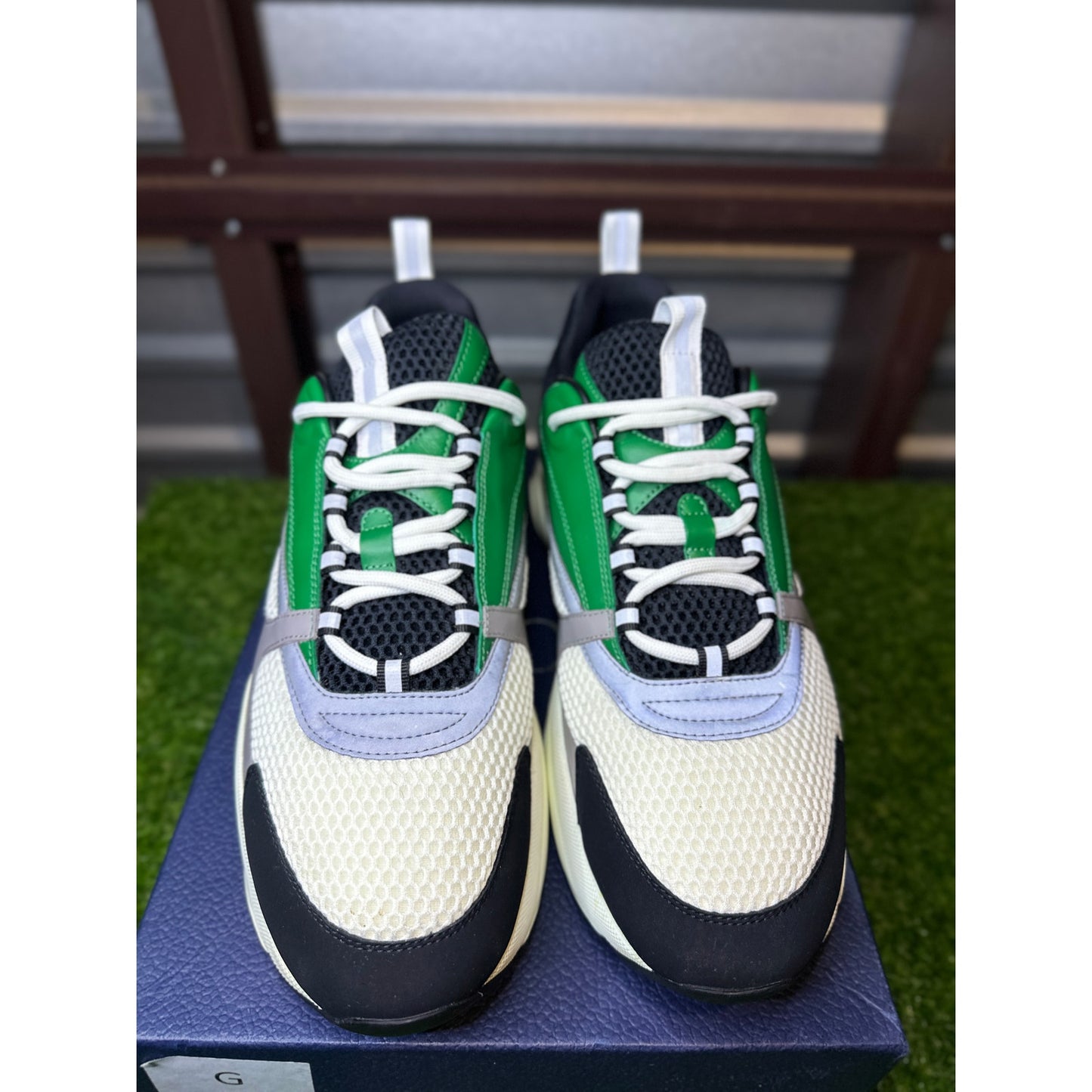 Dior B22 Reflective Low Top Sneaker ‘Green White’ | 13US
