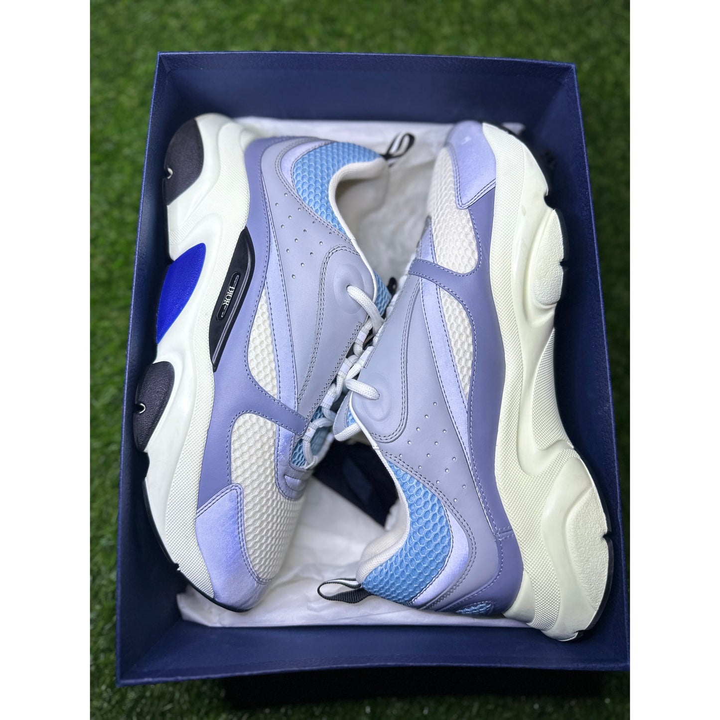 Size 12 - Dior B22 white sky blue sneakers