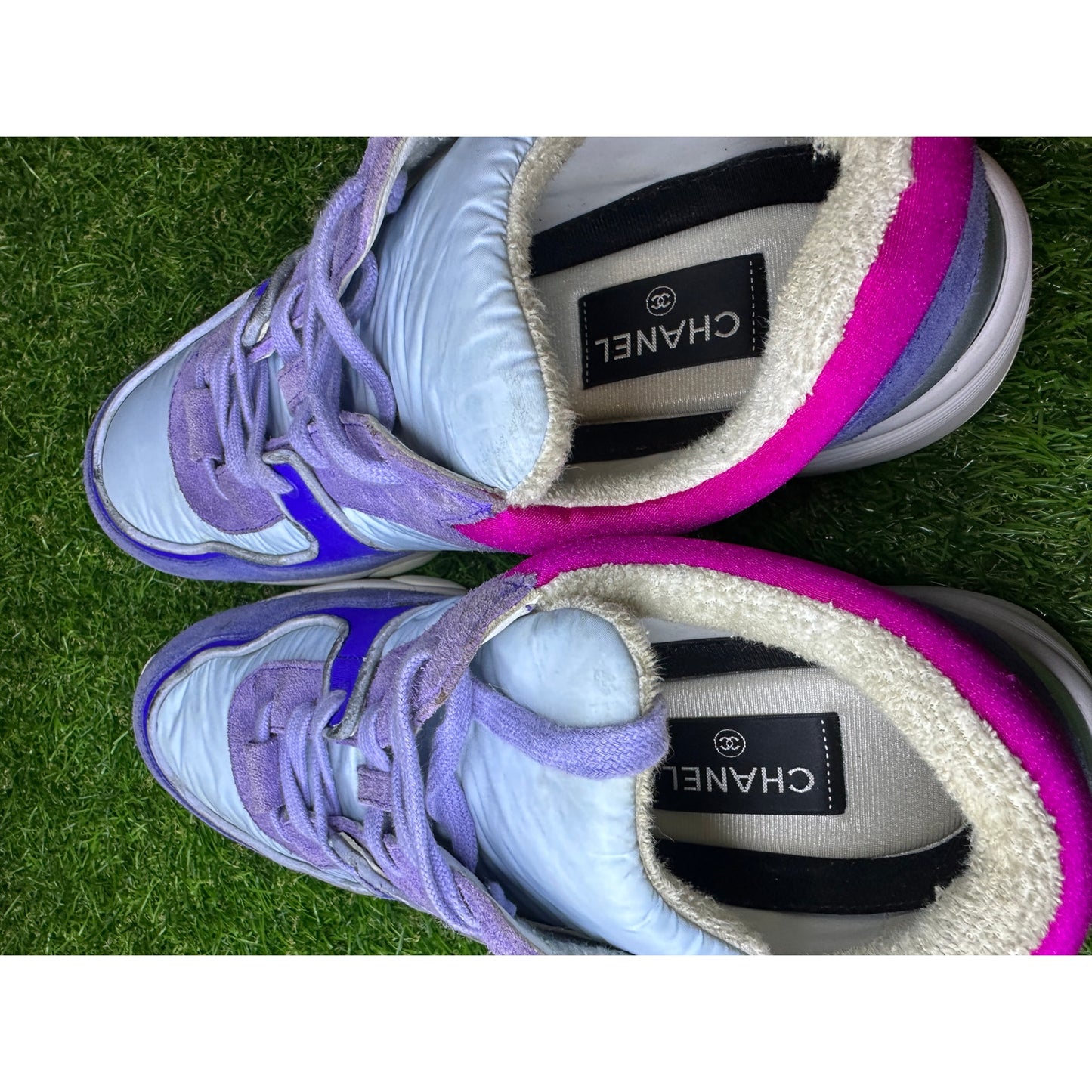 Chanel Interlocking CC Logo Nylon Sneakers | 9 Women's