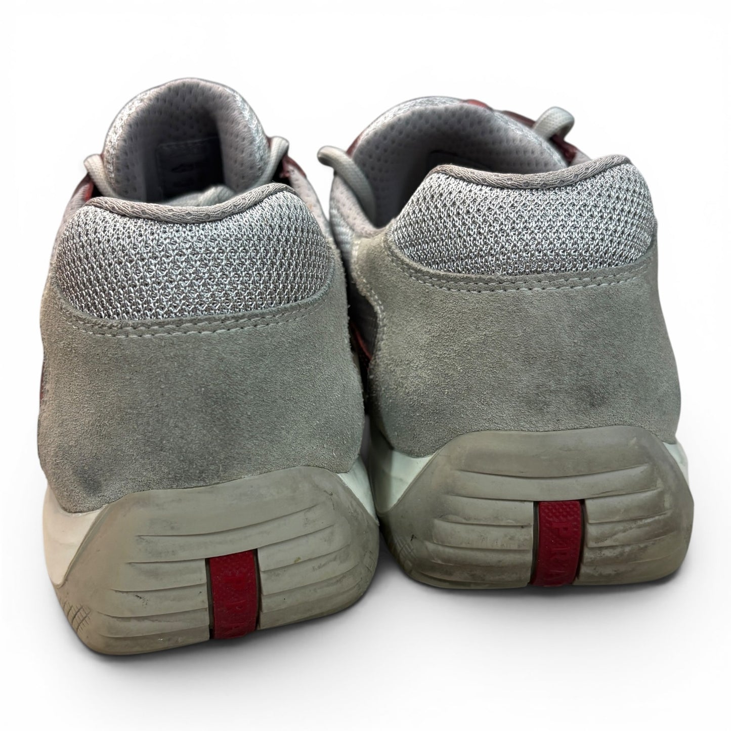 Prada America's Cup Sneakers Red / Grey Suede | Size 9UK