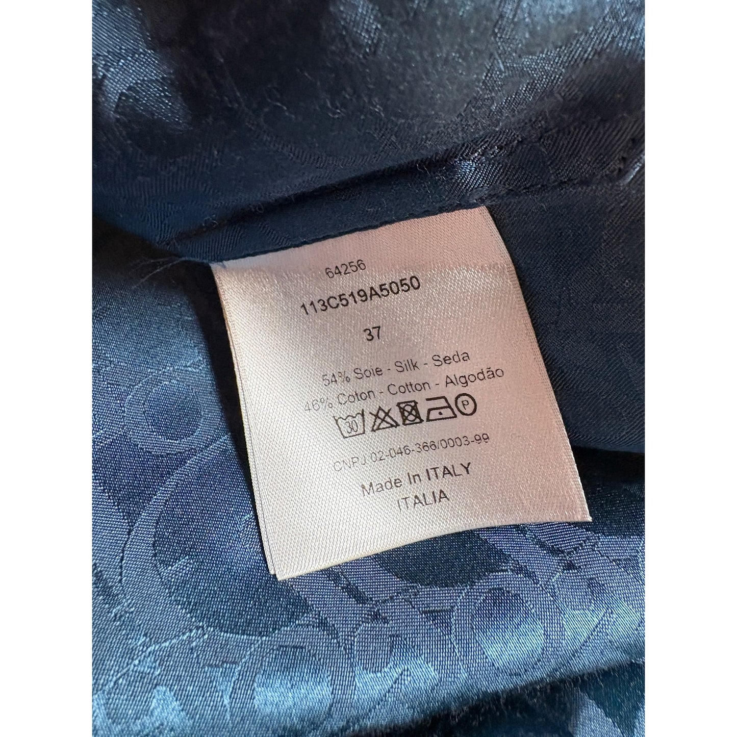 Dior Oblique Blue Silk Cotton Short Sleeve Buttonup Shirt 37