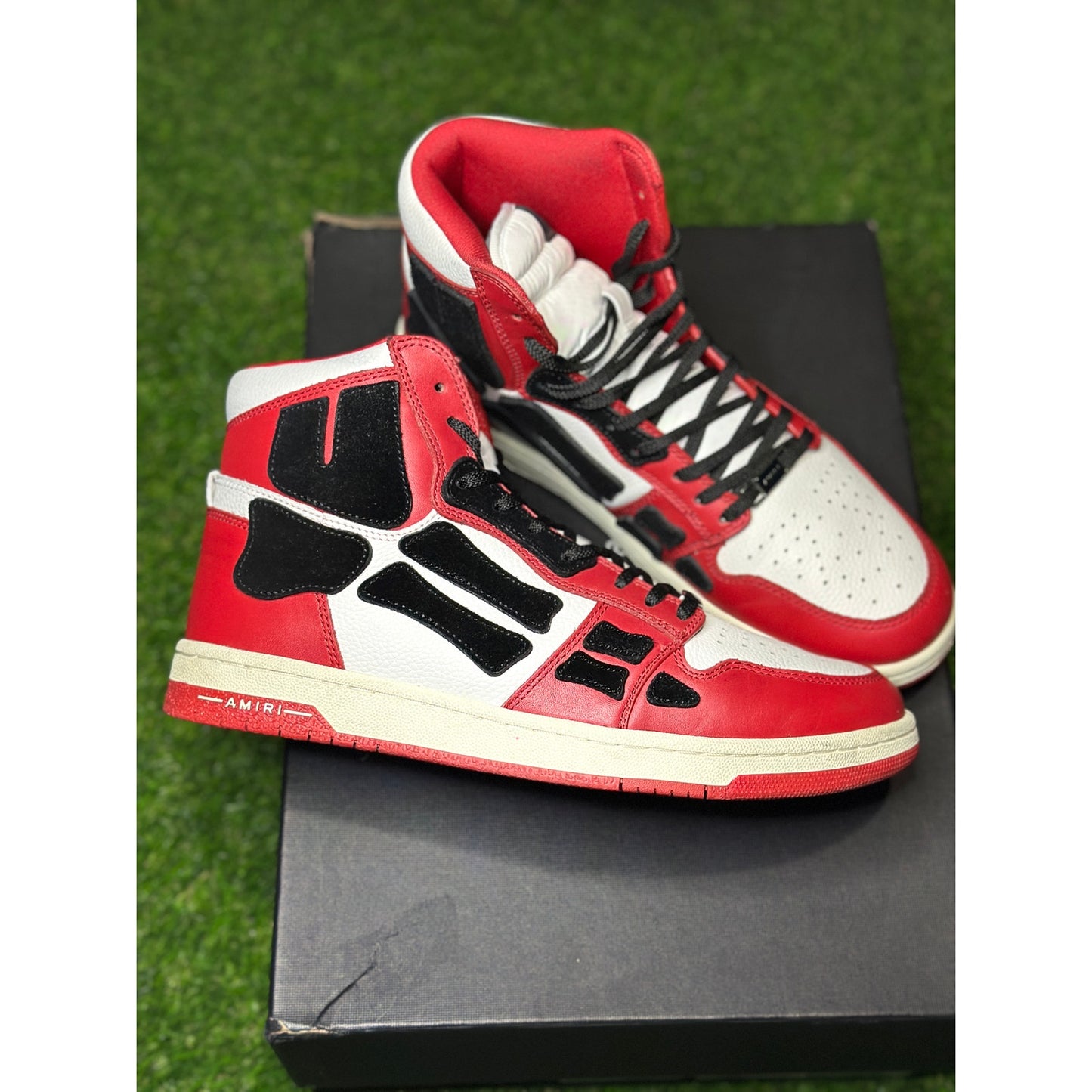 Size 10 - Amiri Skel High Top Red Black Sneakers