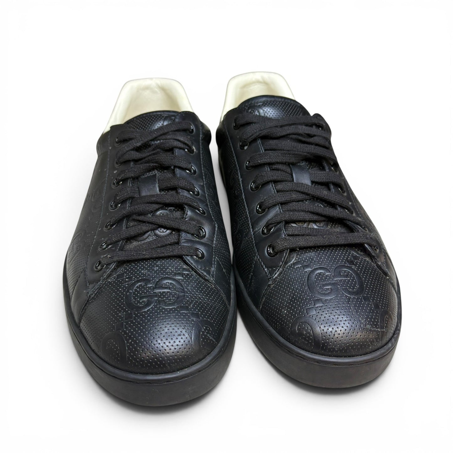 Gucci Ace Black Monorgram Sneakers | Size 11G