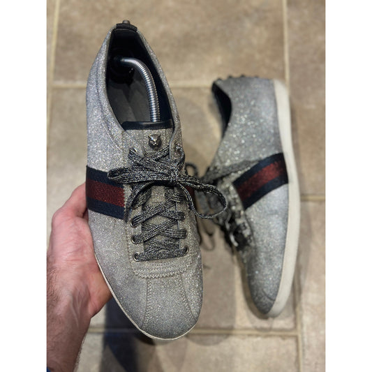 Gucci Glitter Ace Silver Mens Sneaker US11 EU44 GUCCI/UK10.5