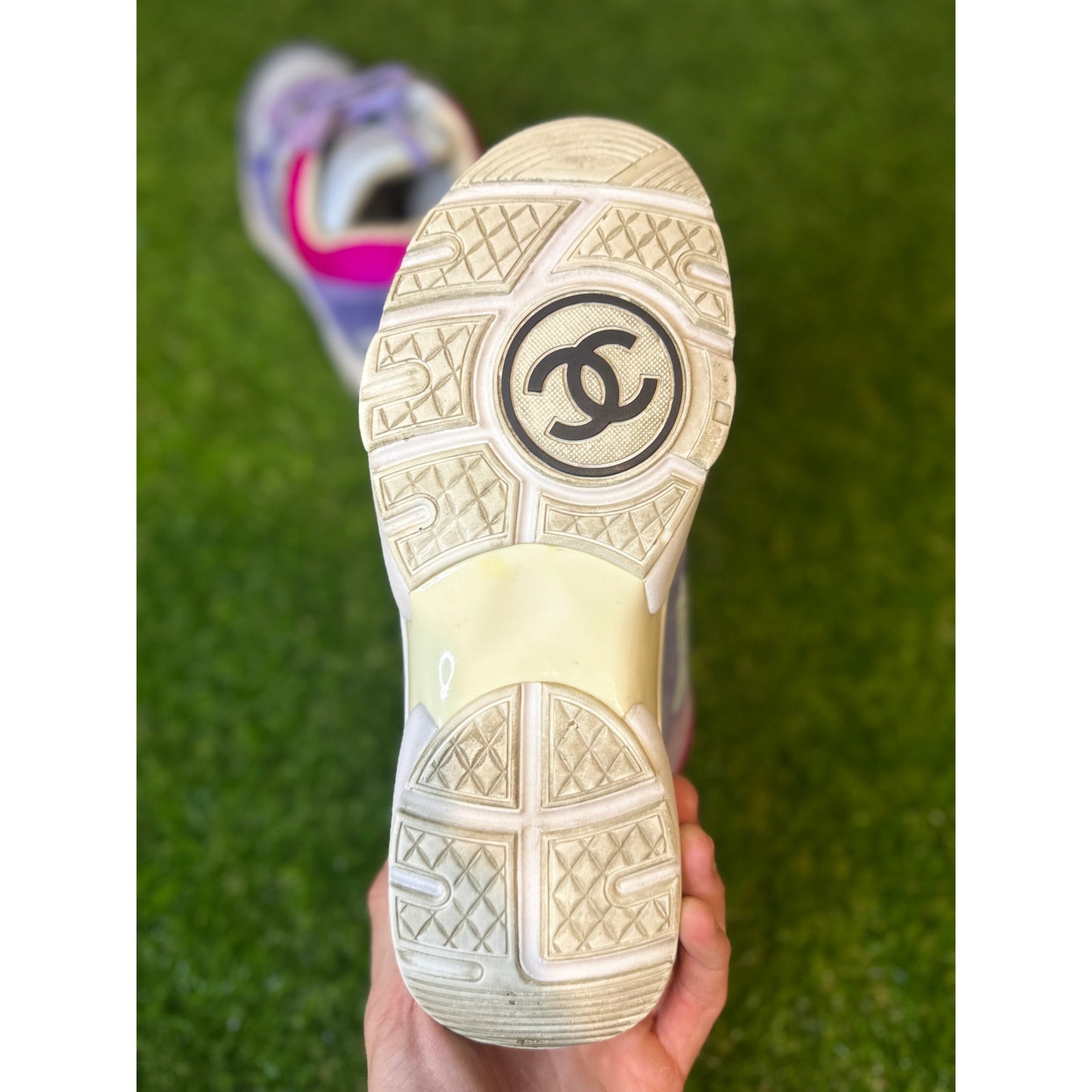 Chanel Interlocking CC Logo Nylon Sneakers | 9 Women's