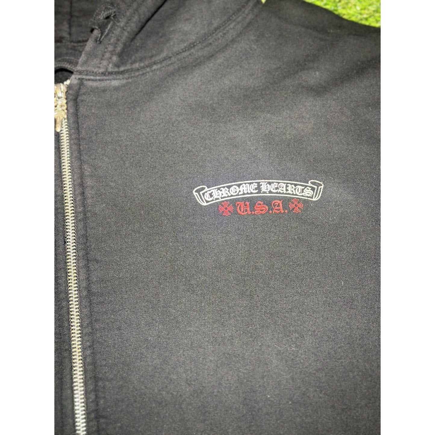 XL - Chrome Hearts USA Flag Zip Up Hoodie