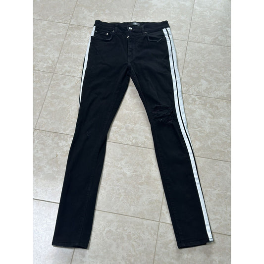 Amiri White Stripe Track Jeans