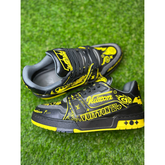 Louis Vuitton LV Trainer Graffiti Black/Yellow | Size 7UK