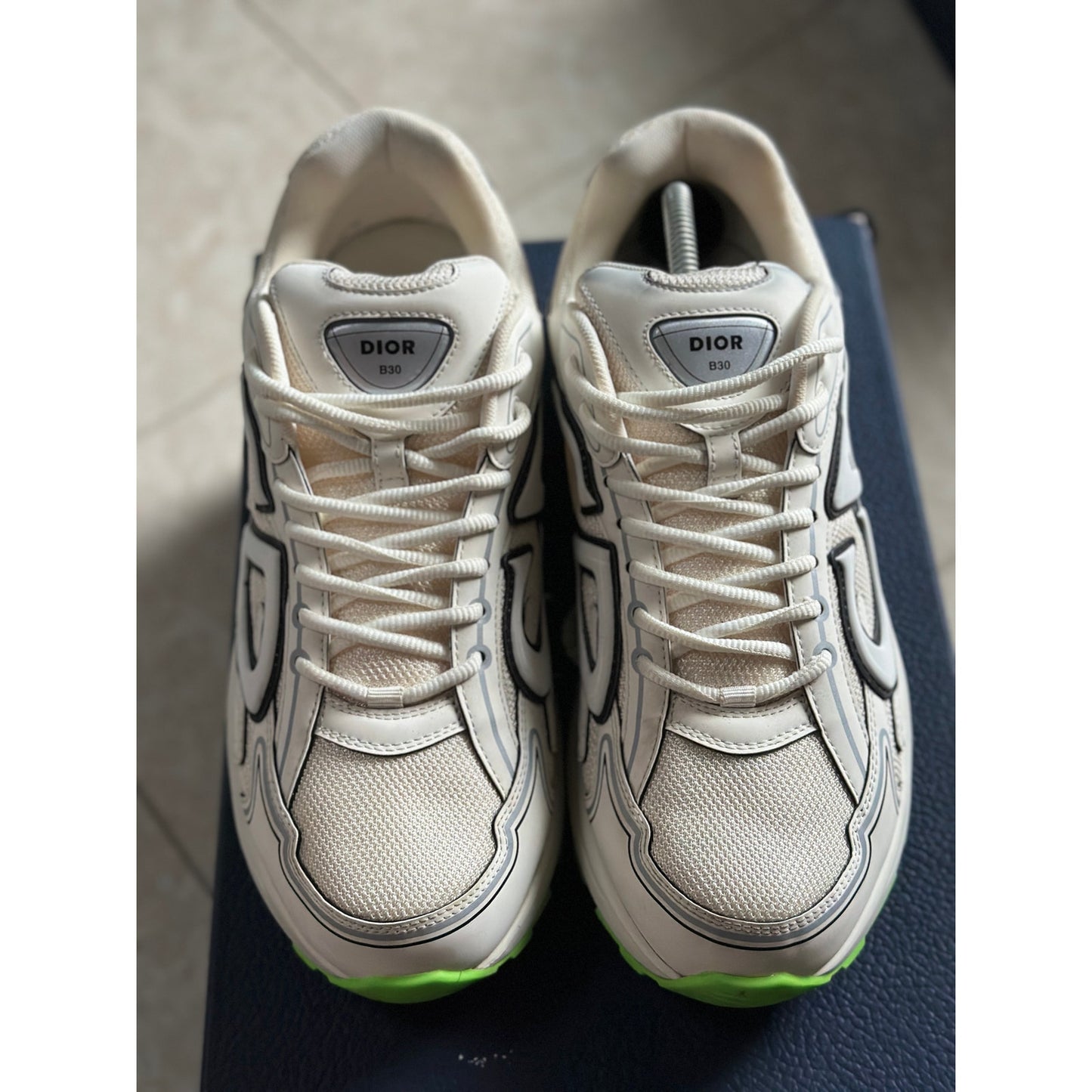 Size 11 - Dior B30 “Cream Green” White Sneaker Green Outsole