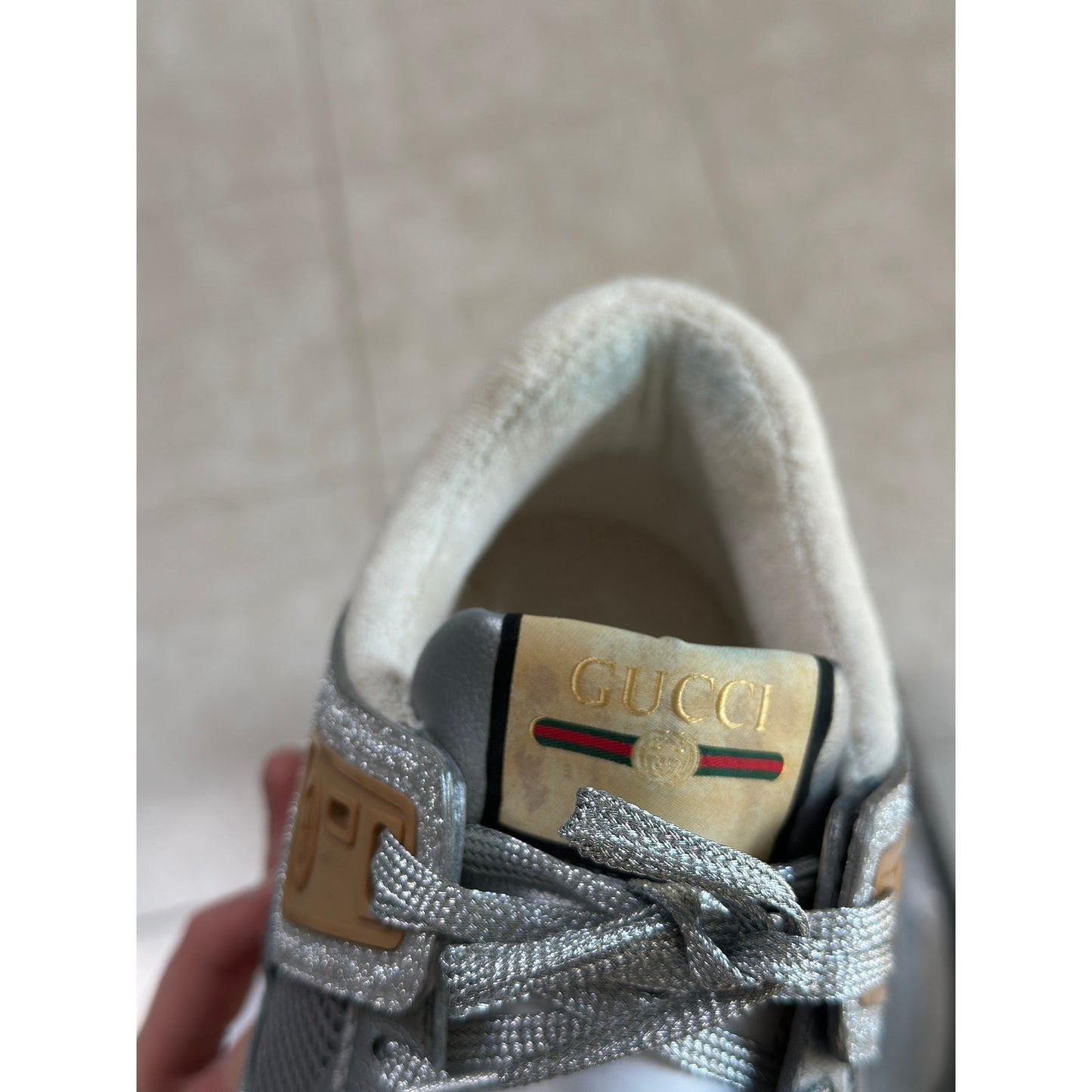 Gucci Men's Ultrapace Glitter Low Top Sneakers | Size 9.5 US