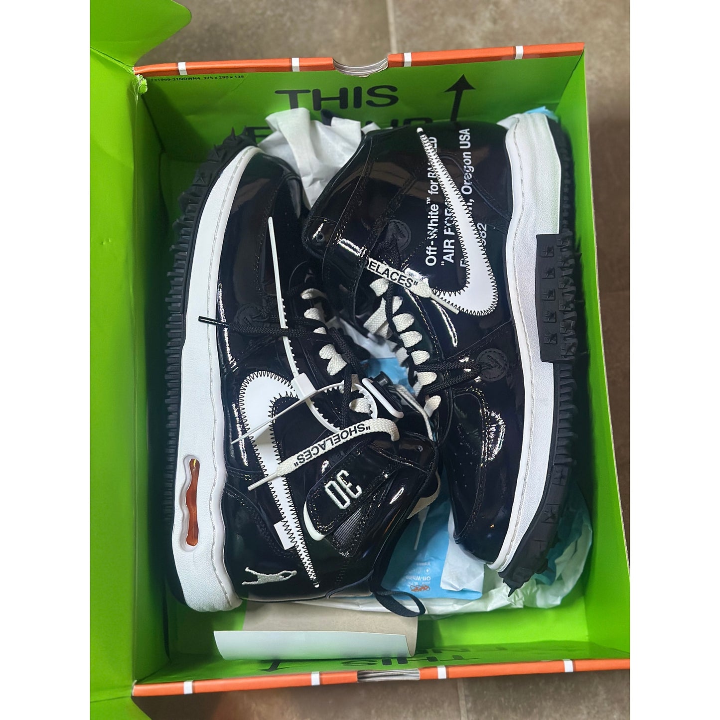 Size 11.5 - OFF-WHITE Air Force One Mid Black Sneakers
