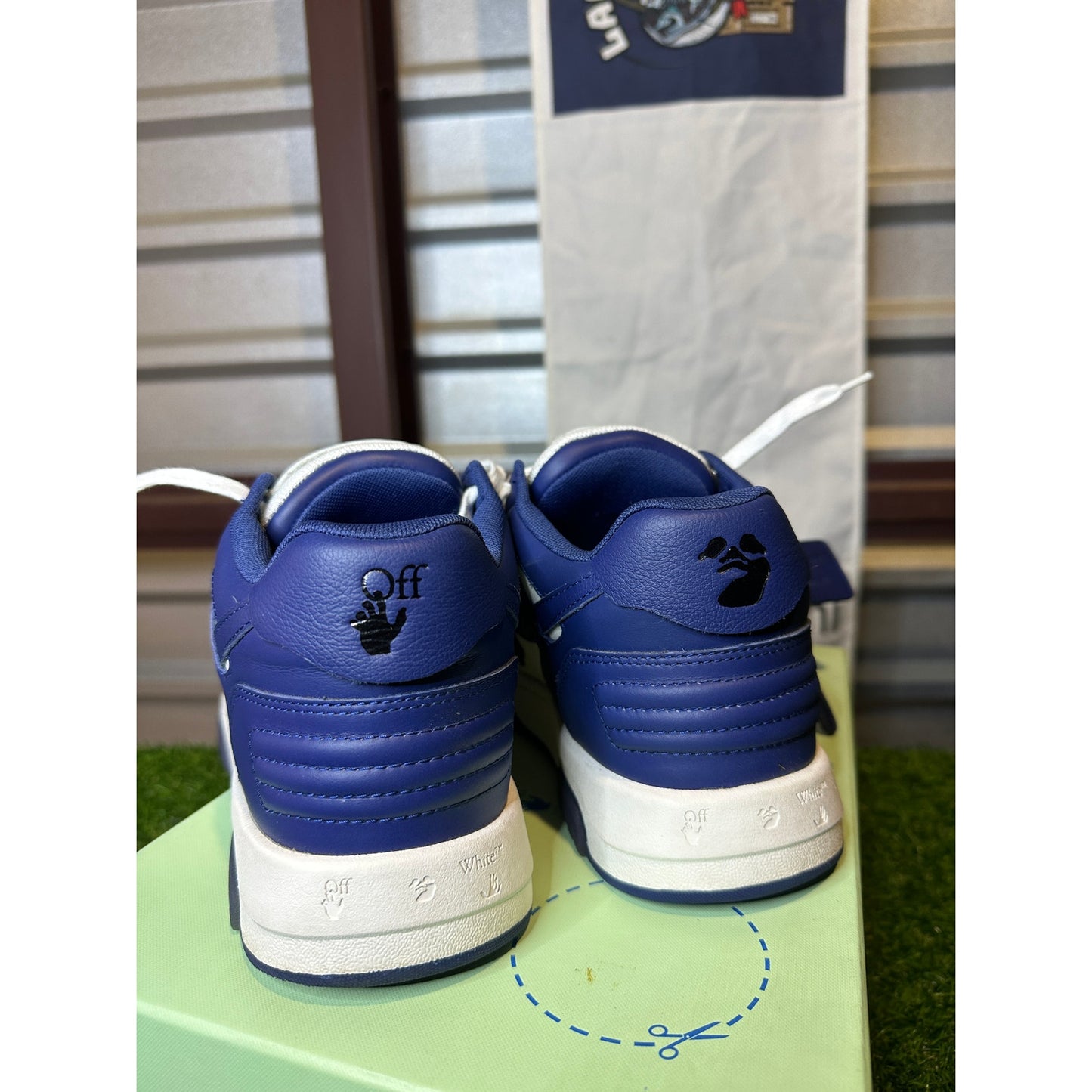 Size 9 - OFF-WHITE Out Of Office Low Tops Dark Blue White