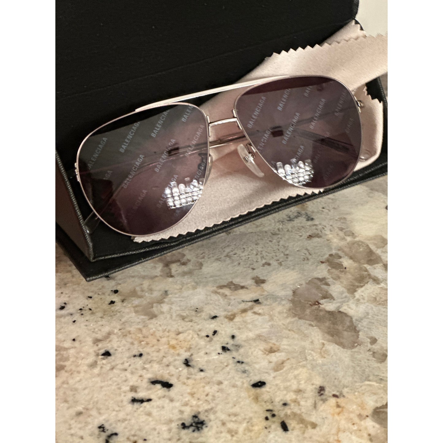 Balenciaga Aviator Logo-print Glasses