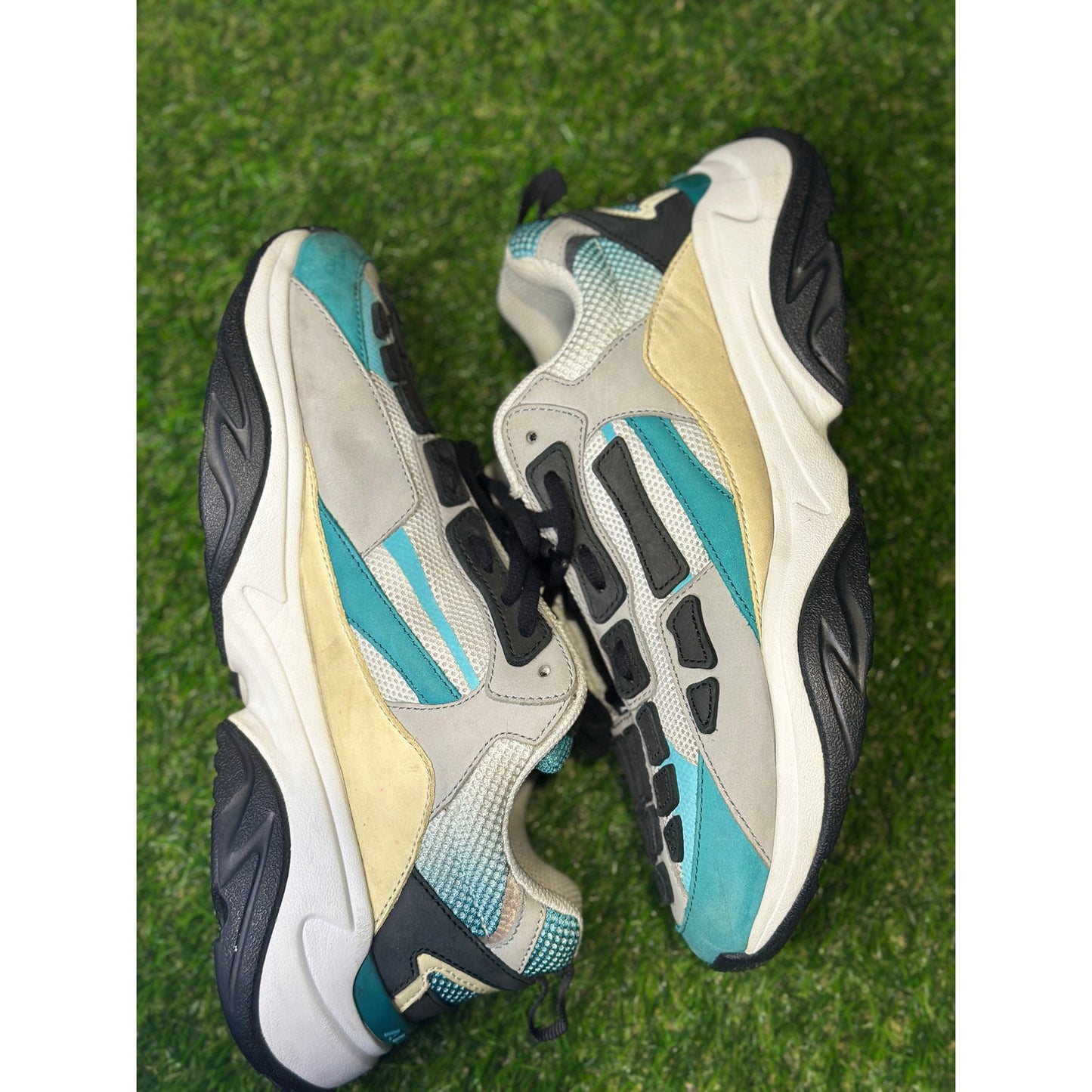Size 9 - Amiri Teal and Black Bone Runner Sneakers