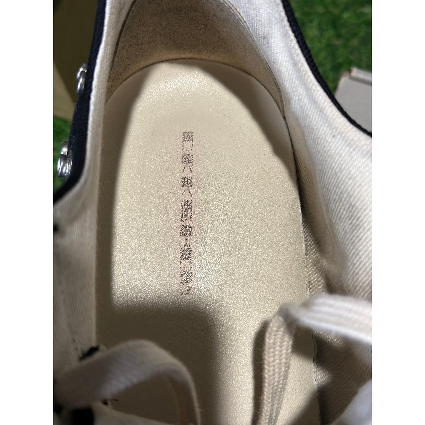 Size 11 - Rick Owens DRKSHDW Low Sneaks Eyelet Black Milk