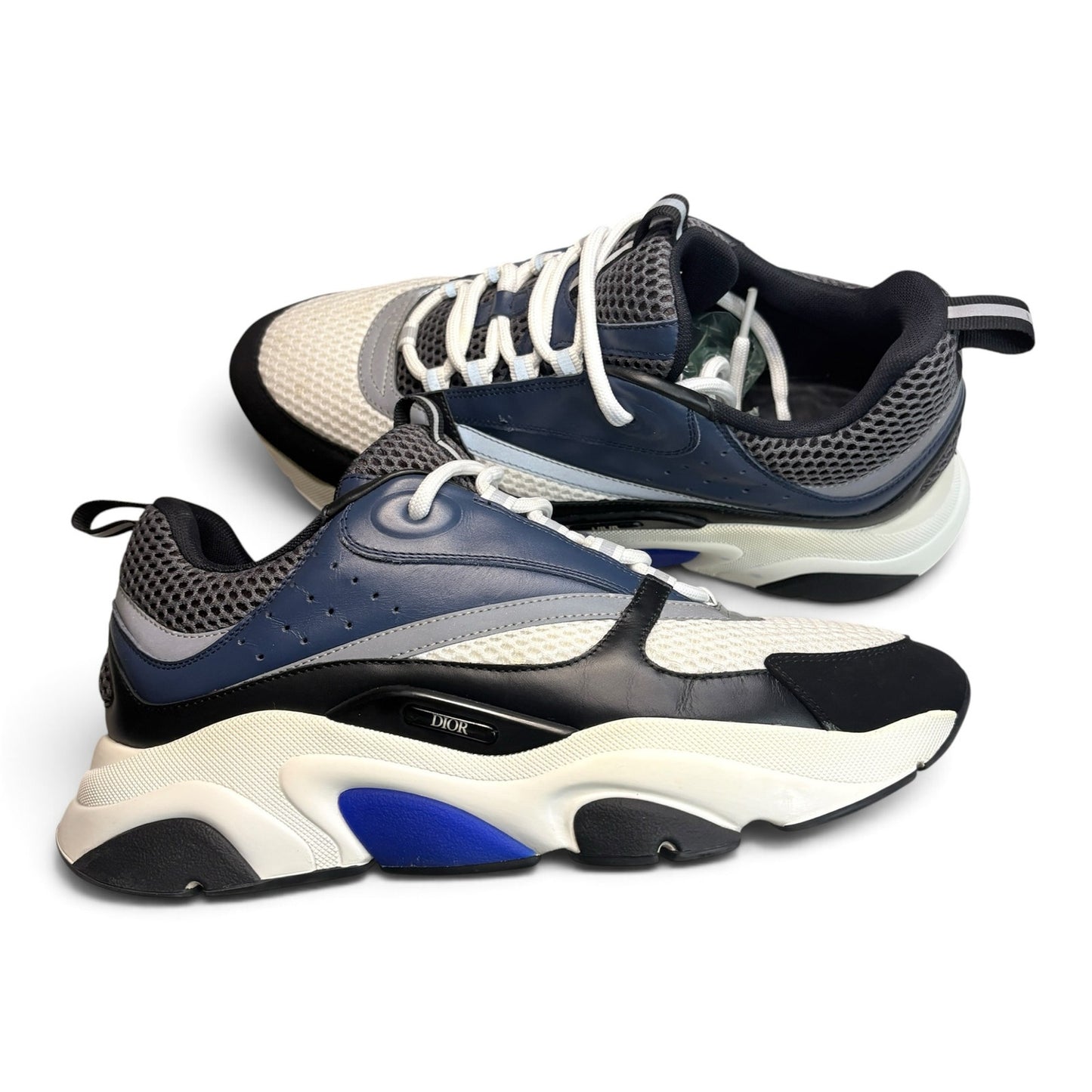 Dior B22 Reflective Navy Blue Black Sneakers | Size 44(11US)