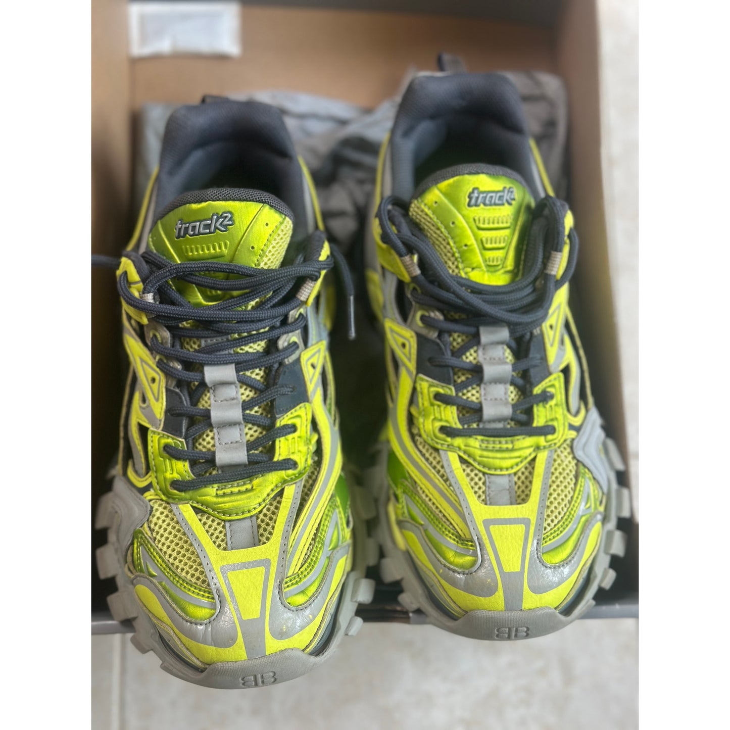 Size 9 - Balenciaga Track 2.0 “Yellow Grey” Sneakers OG ALL