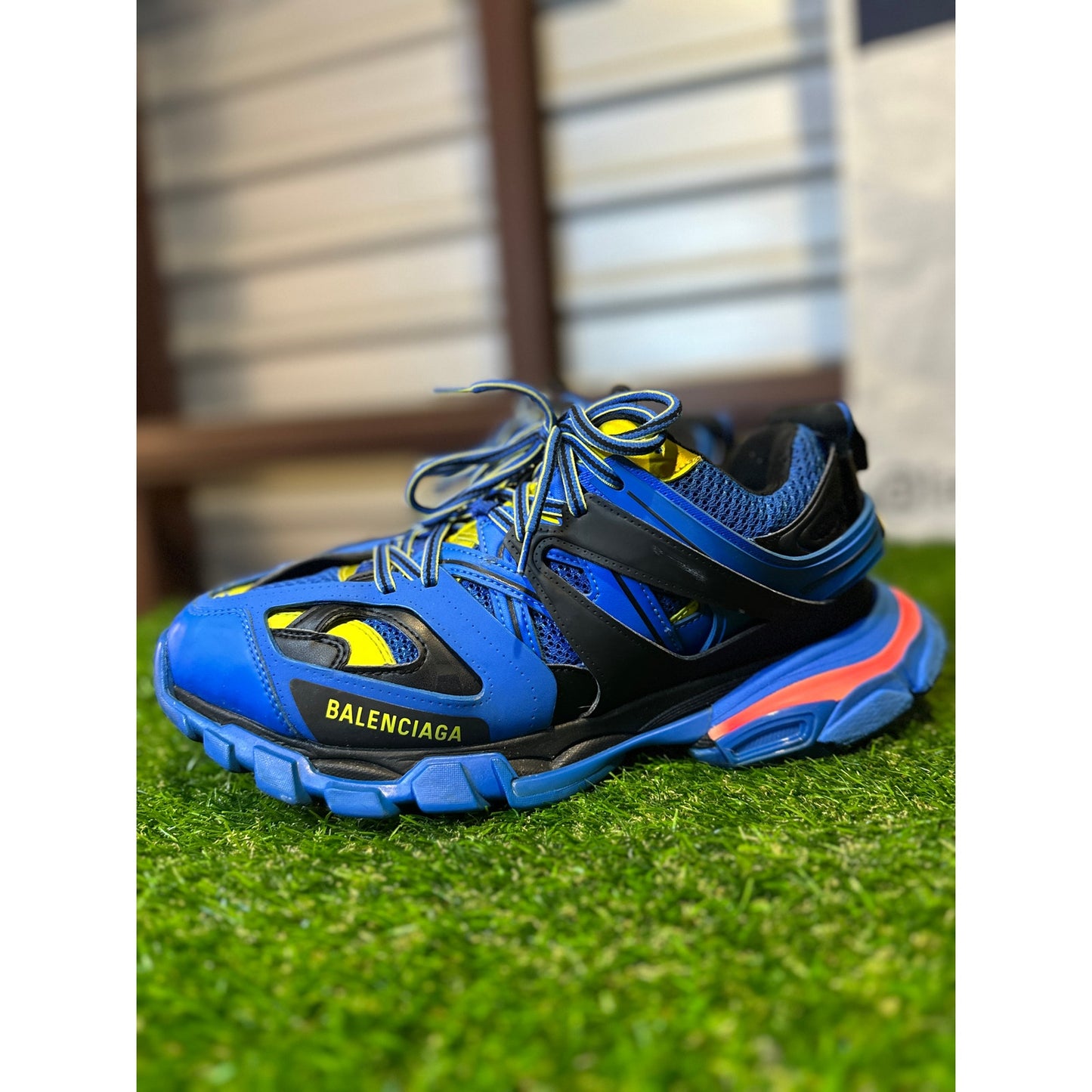 Size 10 - Balenciaga LED Track Runner Blue/Black/Yellow