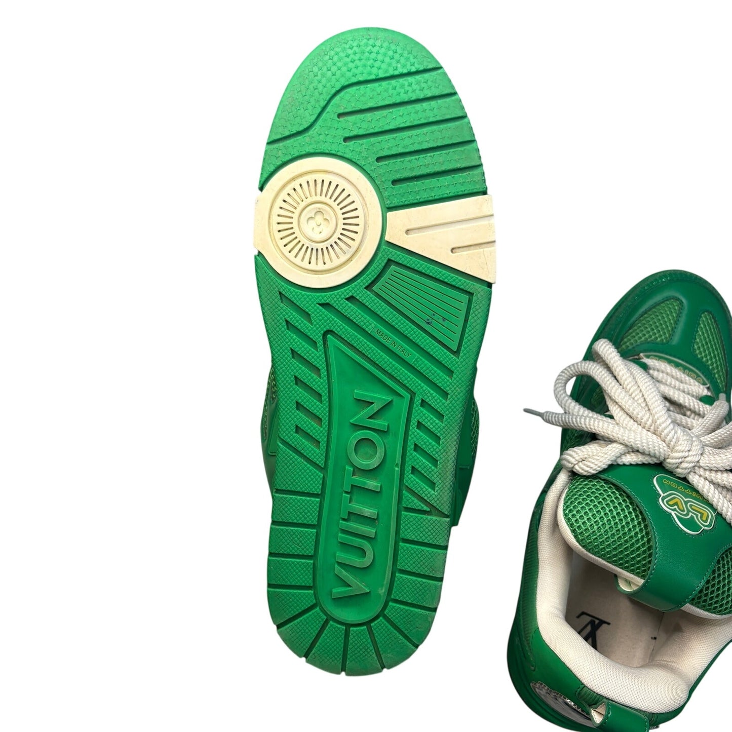 Louis Vuitton LV Skate Green White Sneakers | Size 8.5LV