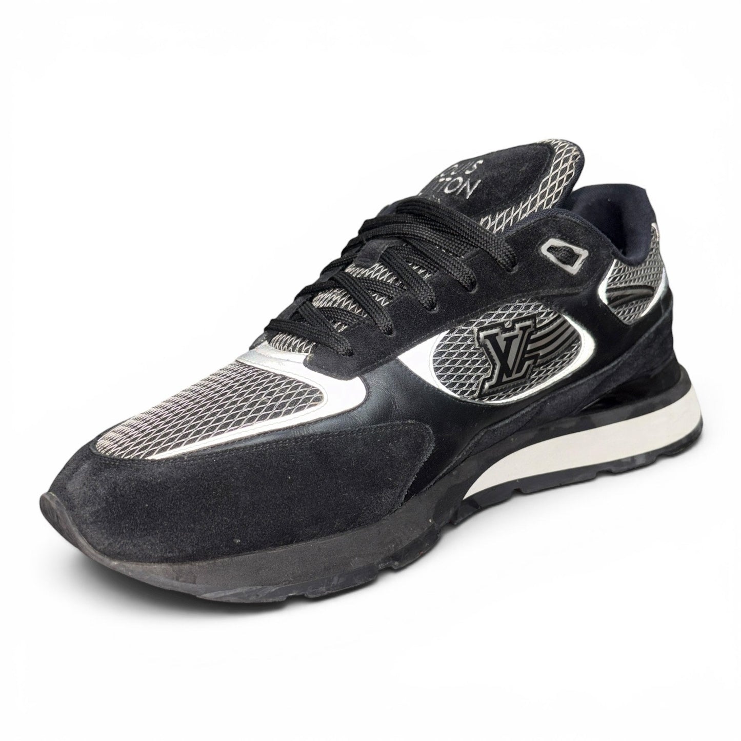 Louis Vuitton Runaway Black Suede, Mesh Trainer (Size 11.5 - 12)