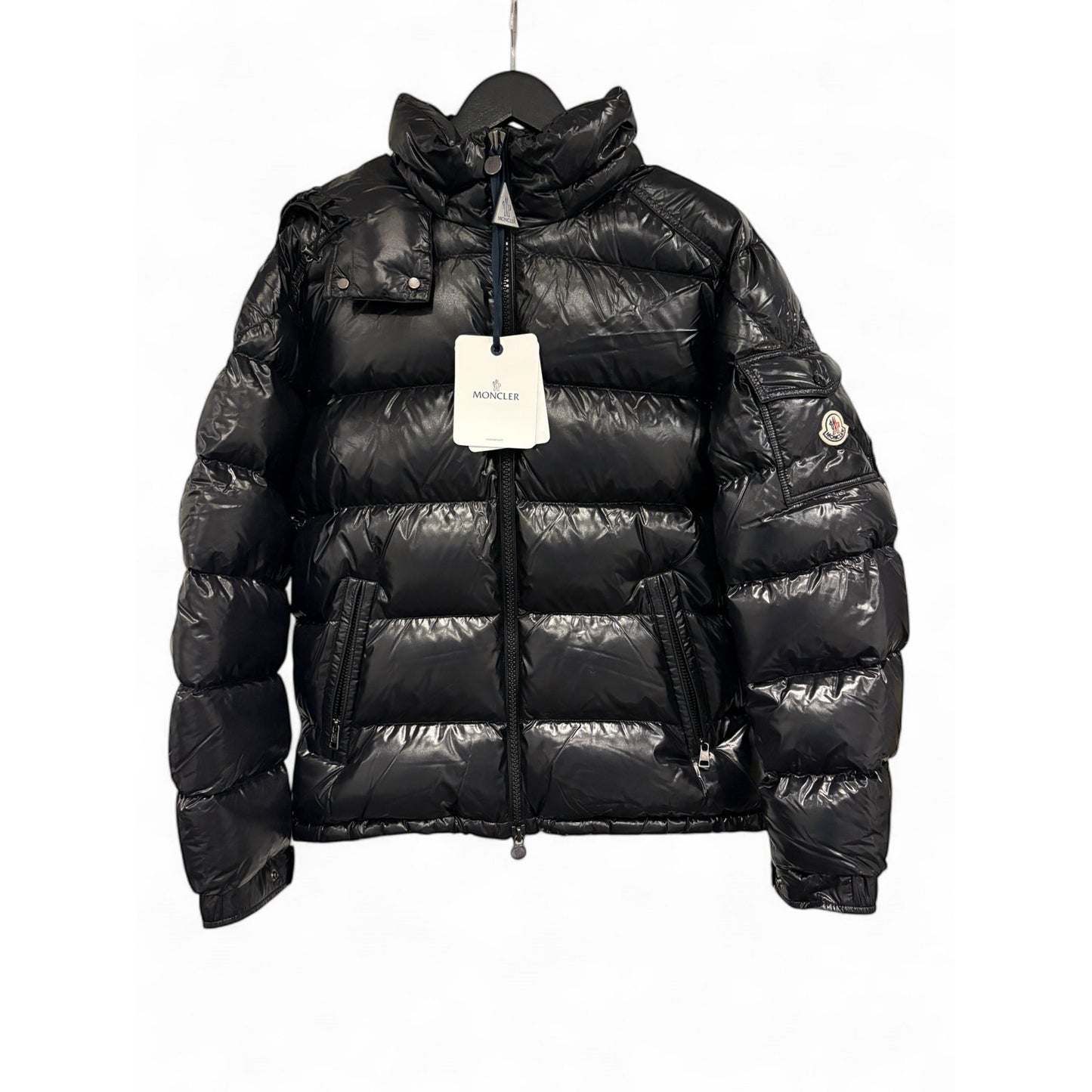 Moncler Maya Hooded Short Down Jacket Black | Size 4