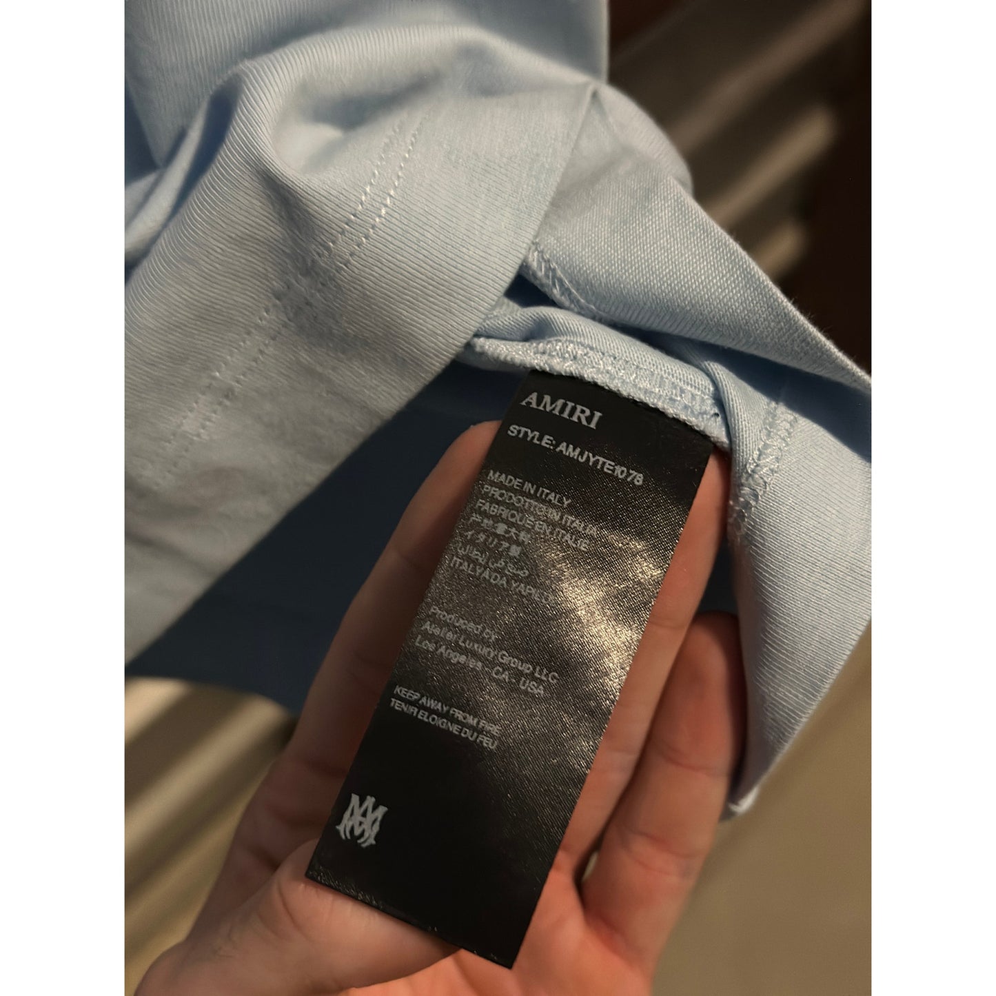 Amiri Men's Tee Shirt Blue | Size XXL