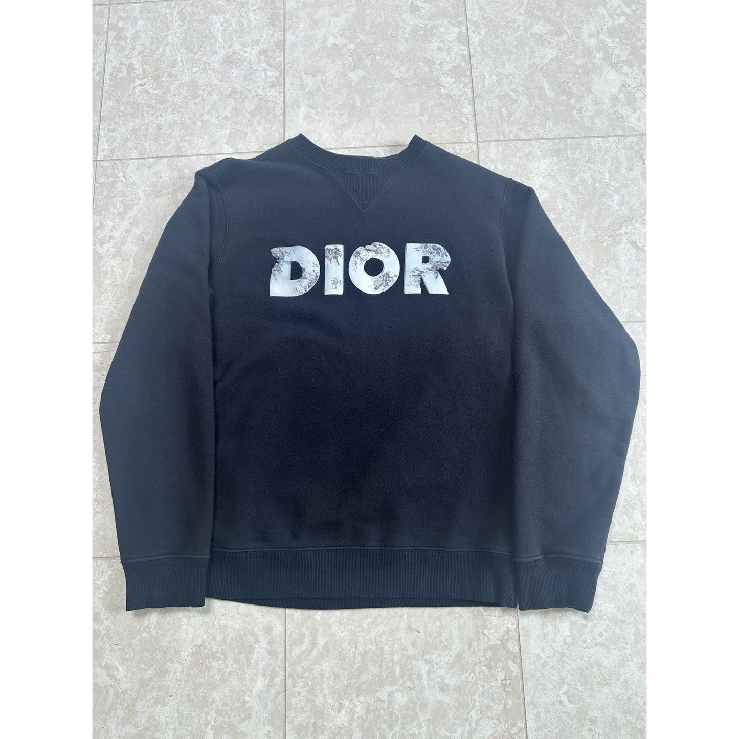 Medium DIOR SS20 Daniel Arsham Faded 3D Logo Print Crewneck