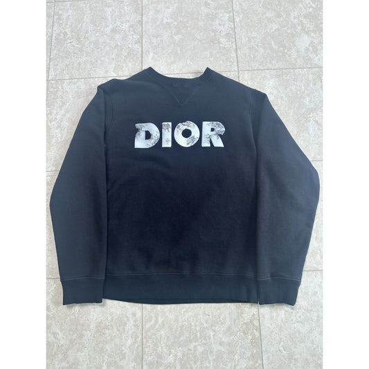 Medium DIOR SS20 Daniel Arsham Faded 3D Logo Print Crewneck