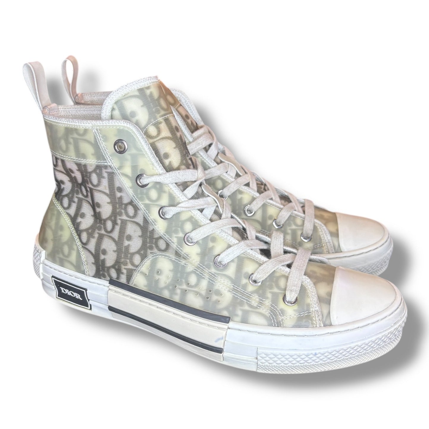 Size 10 - Dior B23 White Black Monogram HighTop Sneakers