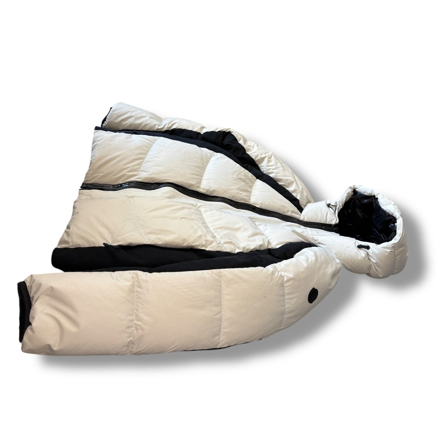 Moncler Korovin White / Black Down Jacket  | Size Large