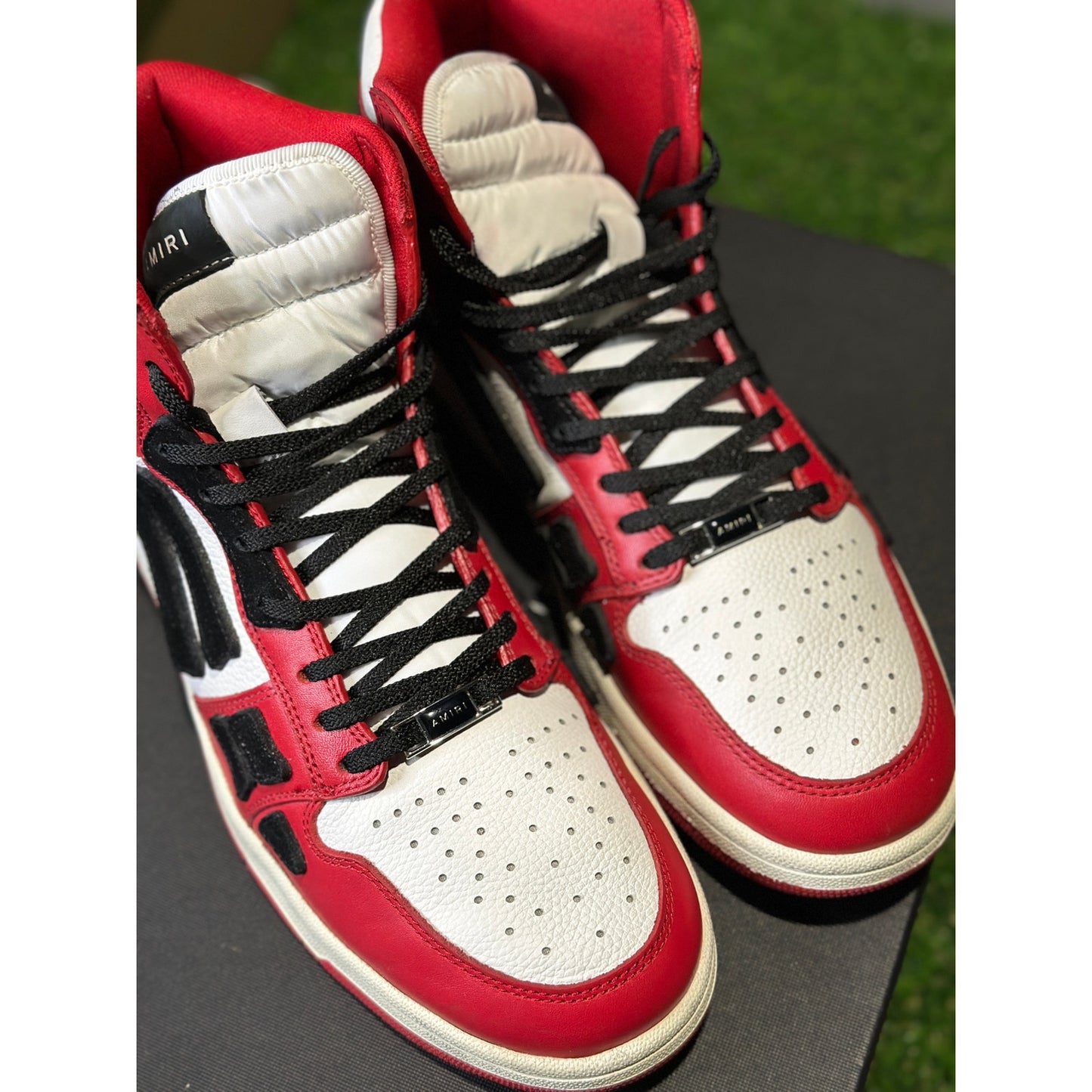 Size 10 - Amiri Skel High Top Red Black Sneakers