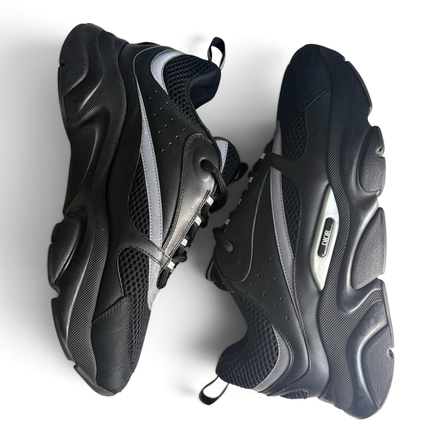 Dior B22 Reflective Low Top Black Sneakers | Size 44 (11US)