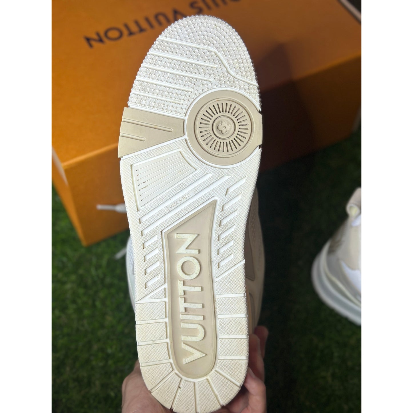 Louis Vuitton LV Skate Sneakers Beige White Leather Suede