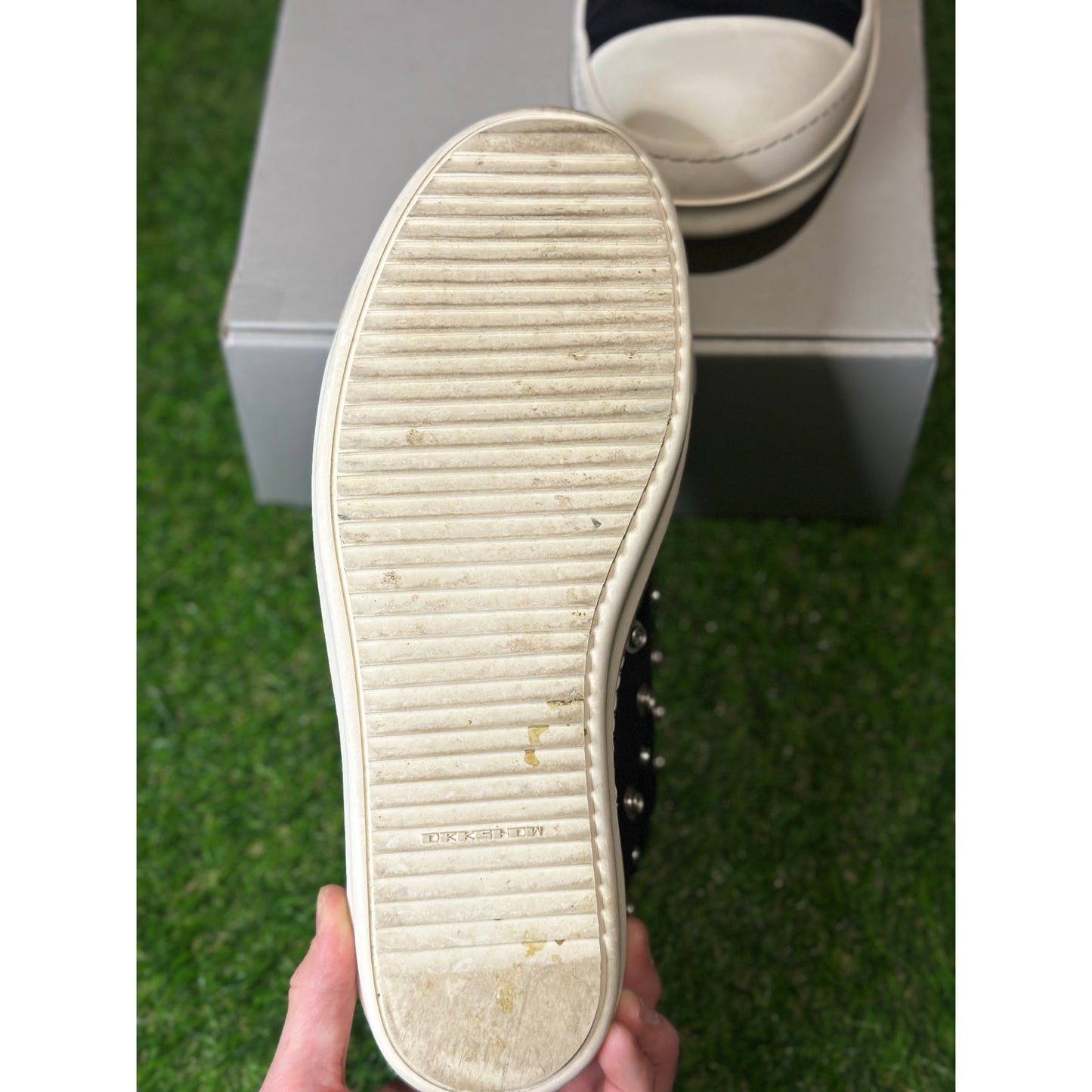 Size 11 - Rick Owens DRKSHDW Low Sneaks Eyelet Black Milk