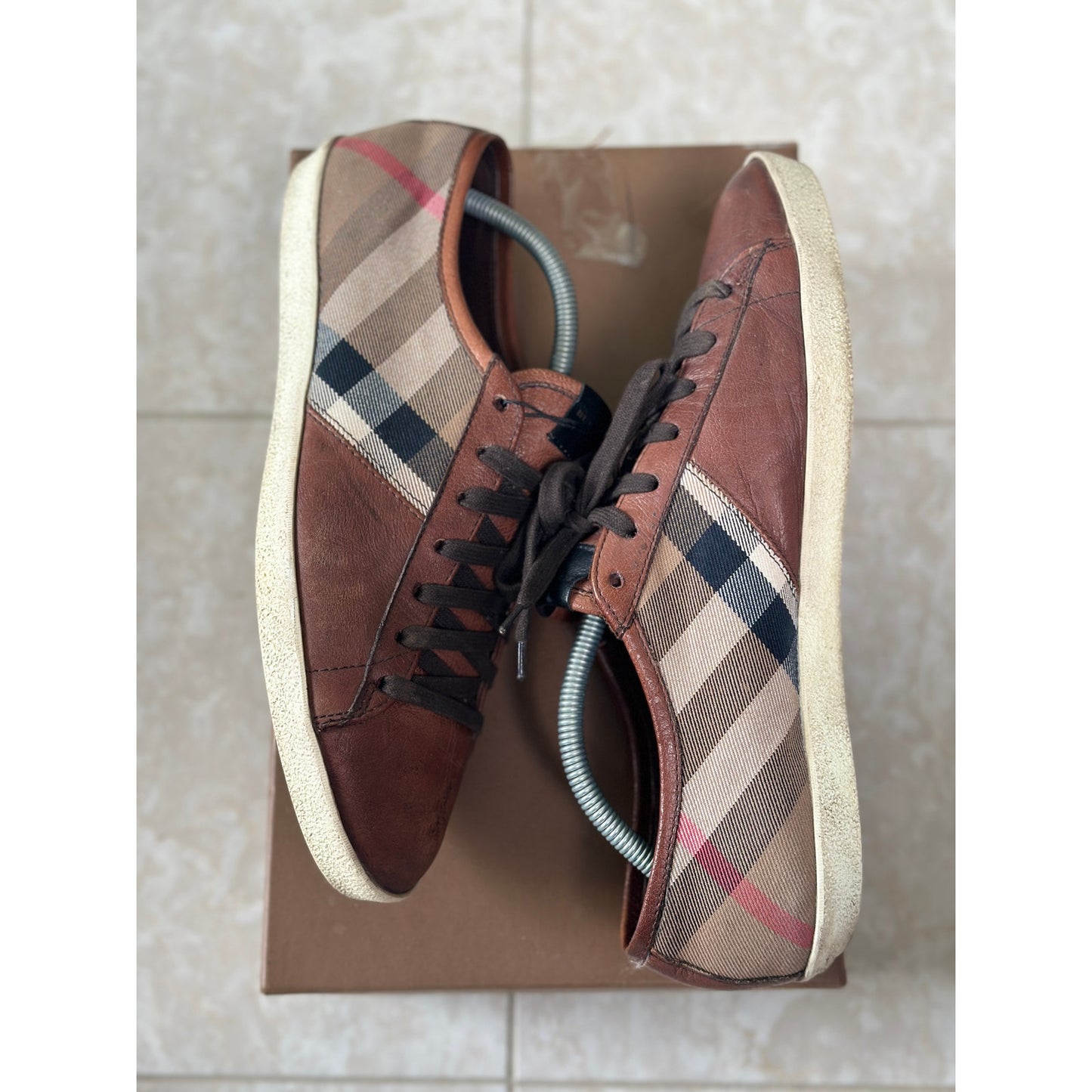 Size 10 - Burberry Low-Top Classic Checkered Sneakers