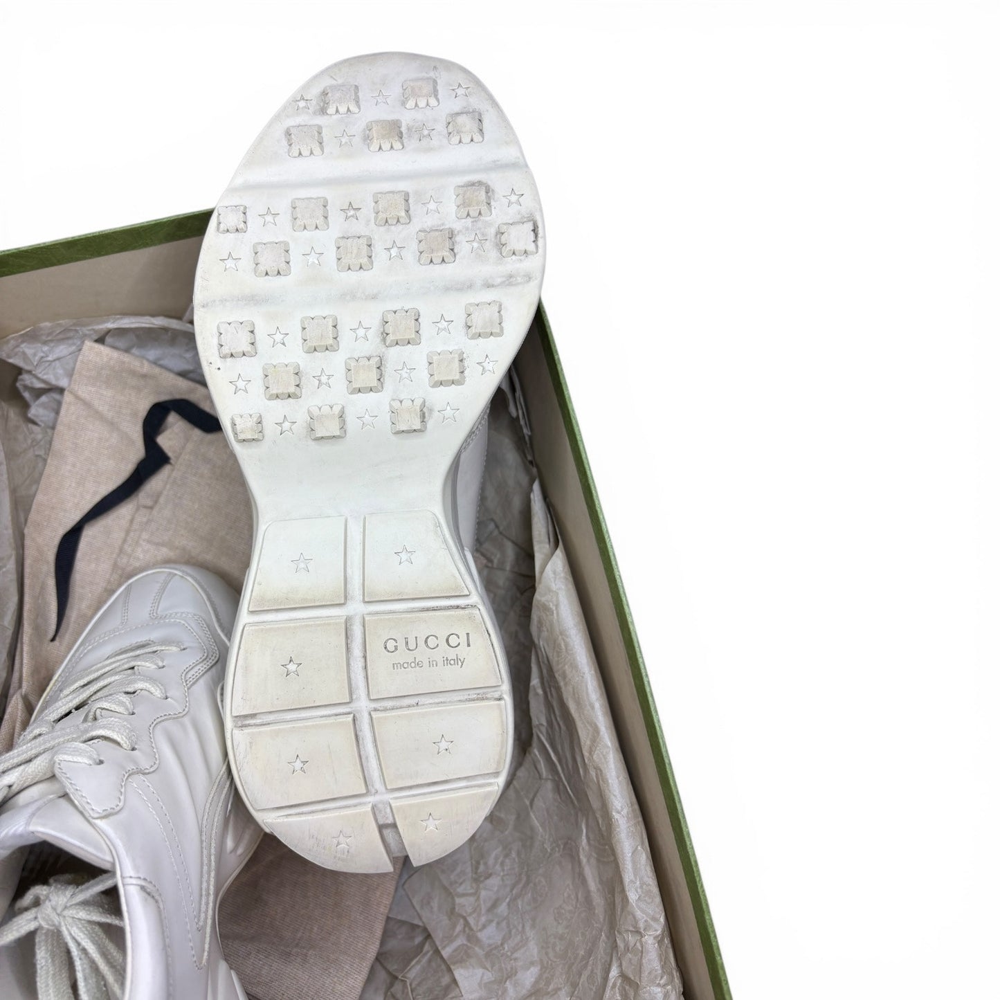 Gucci Rython White Logo Sneaker Sneakers | 8.5G