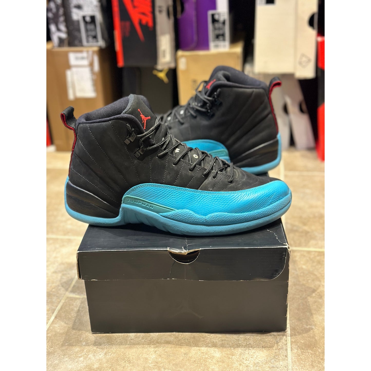Size 12 - Jordan 12 "Gamma" B;ue Black Sneakers