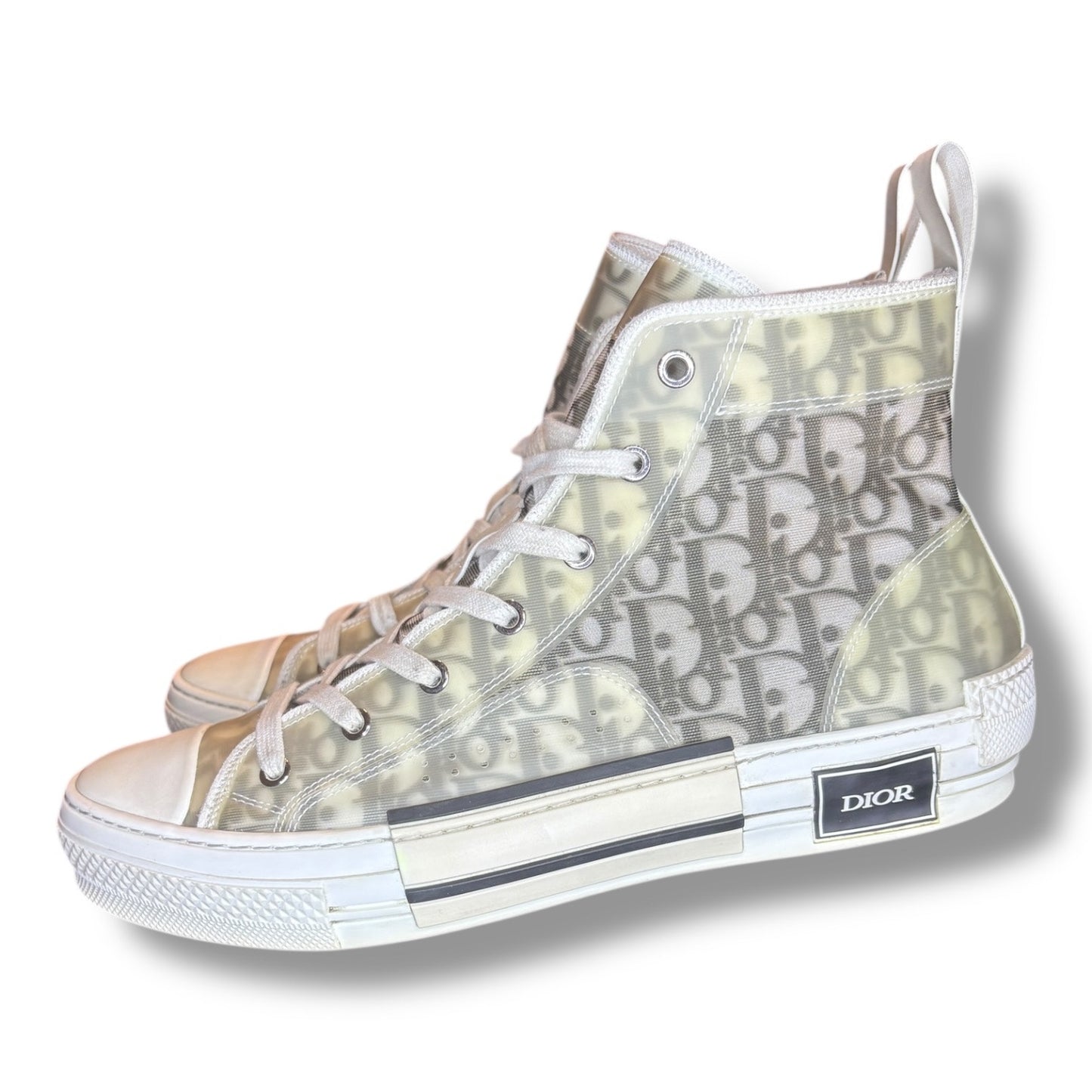 Size 10 - Dior B23 White Black Monogram HighTop Sneakers